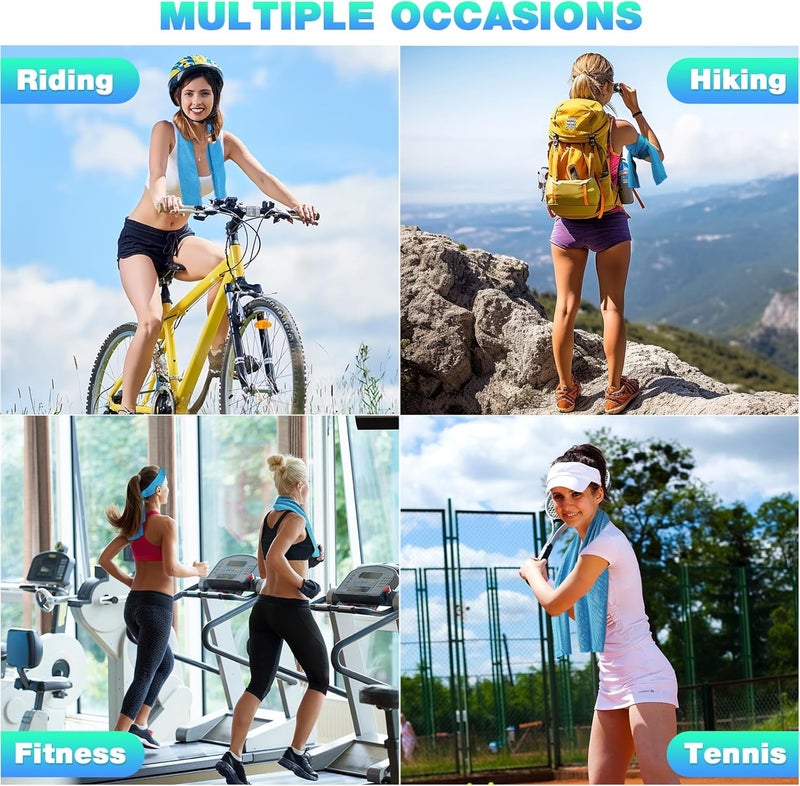 MENOLY 30 Packs Cooling Towels Bulk Cooling Towels for Neck and Face Gym Workout Cooling Neck Rags for Sports Yoga Soft Microfiber Breathable Sweat Rags for Hiking Running Fitness - Image 5
